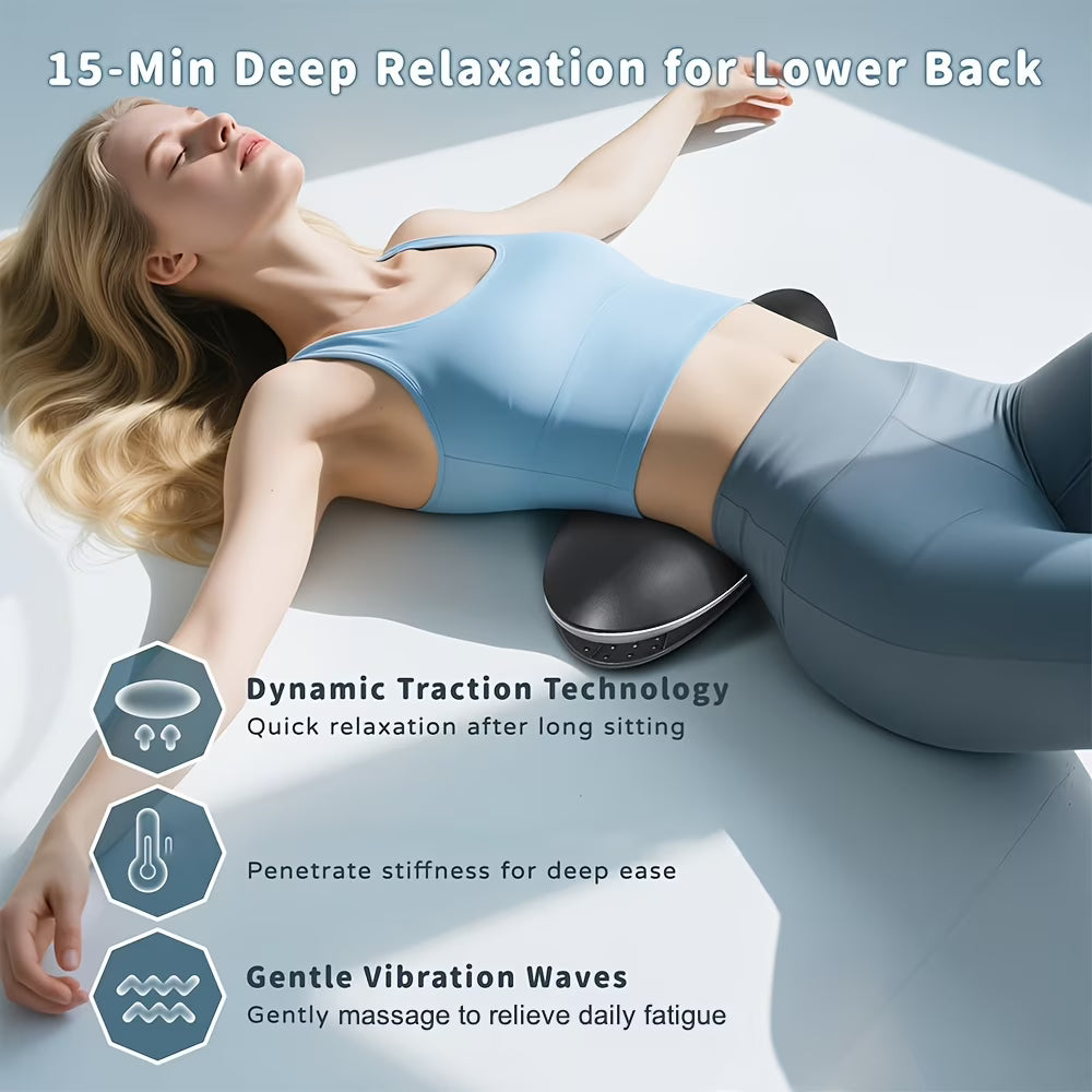 Lumbar Waist Massager & Heating, 26° Oscillating Stretch & Vibration Therapy