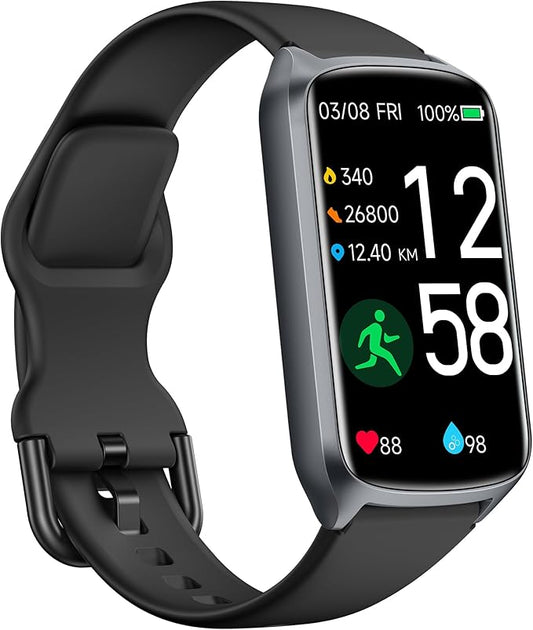 Amzhero Health Fitness Tracker with 24/7 Heart Rate, Blood Oxygen, Blood Pressure, Sleep Tracker, 5ATM Waterproof Activity Trackers with Step Tracker, Pedometer