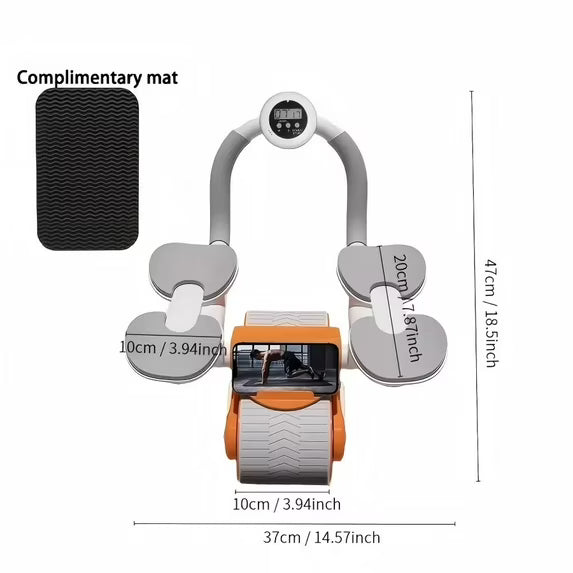 Ab Roller with Timer Elbow Support, Abs roller wheel core exercise equipment, Core Workout Equipment Home Gym Abs Machine