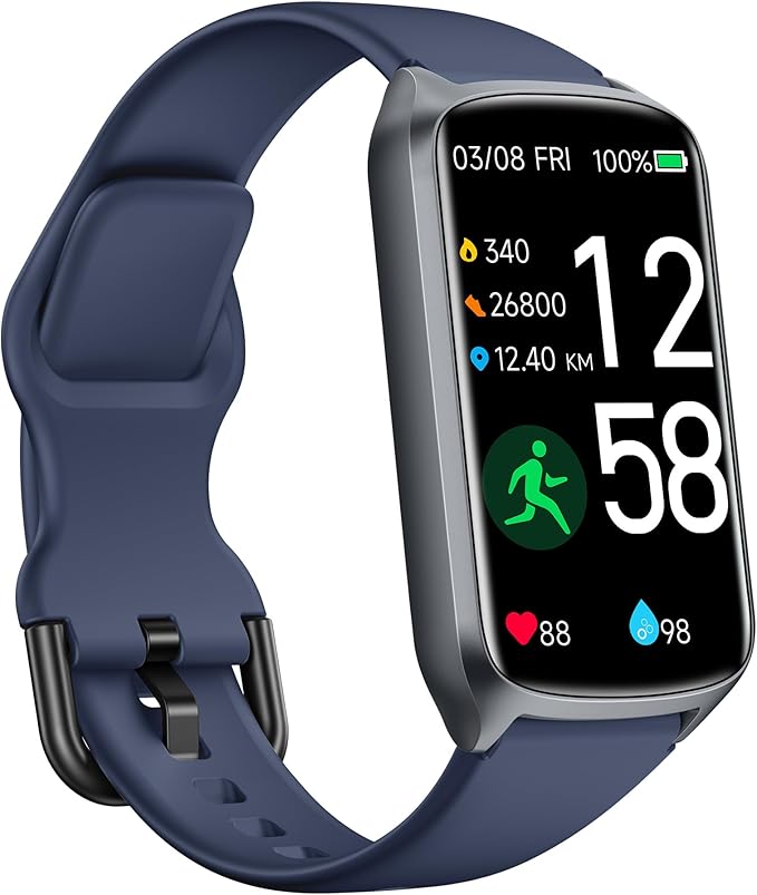 Amzhero Health Fitness Tracker with 24/7 Heart Rate, Blood Oxygen, Blood Pressure, Sleep Tracker, 5ATM Waterproof Activity Trackers with Step Tracker, Pedometer