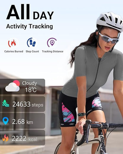 Amzhero Health Fitness Tracker with 24/7 Heart Rate, Blood Oxygen, Blood Pressure, Sleep Tracker, 5ATM Waterproof Activity Trackers with Step Tracker, Pedometer