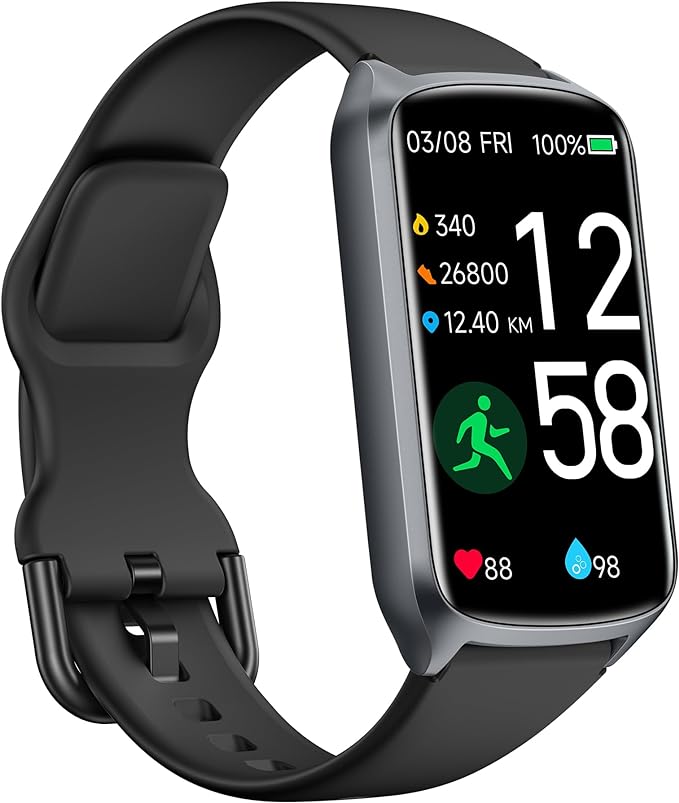 Amzhero Health Fitness Tracker with 24/7 Heart Rate, Blood Oxygen, Blood Pressure, Sleep Tracker, 5ATM Waterproof Activity Trackers with Step Tracker, Pedometer